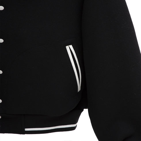 Uniform Bridge Wool Varsity Blouson Jacket Black Degli Uberti