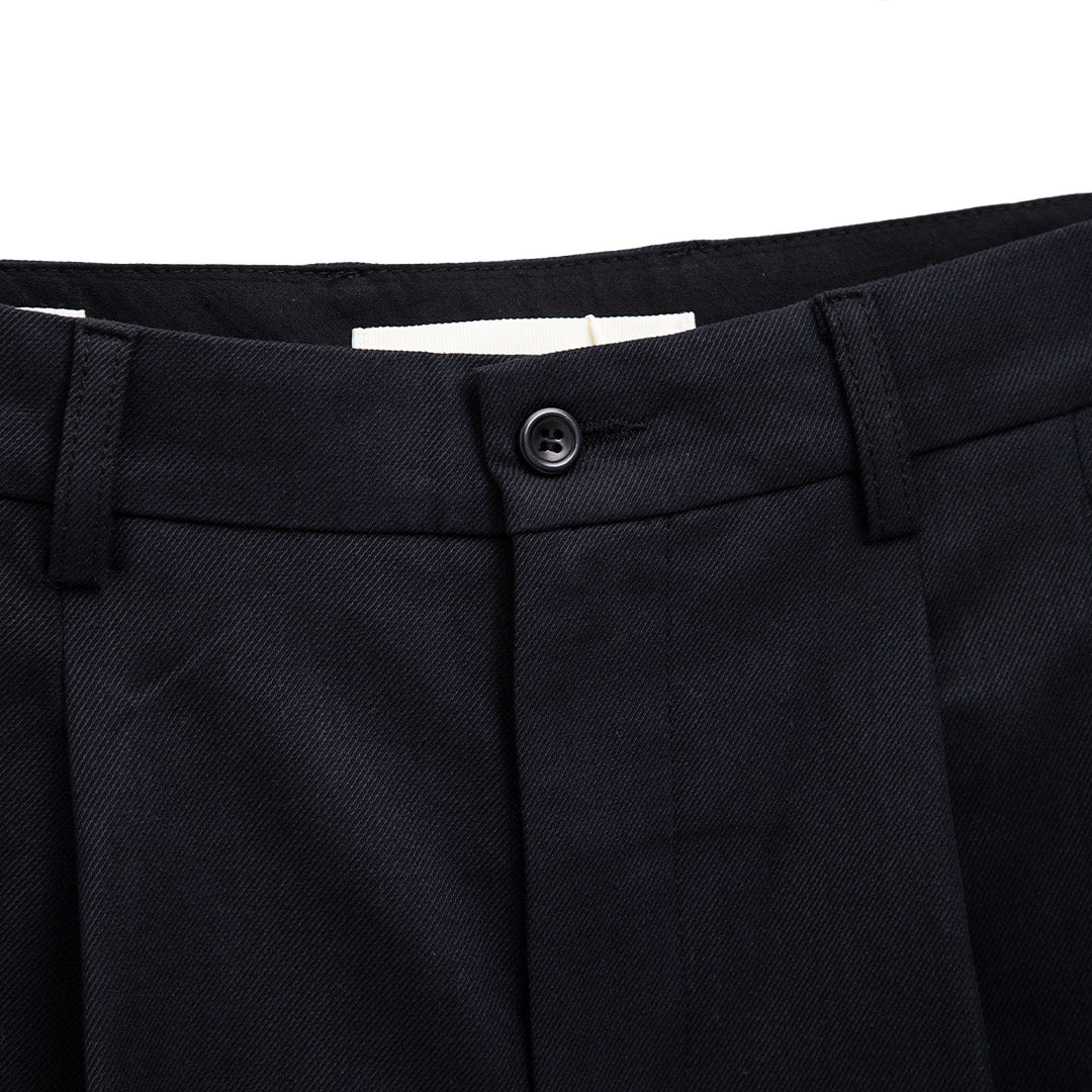 Norse Projects Benn Relaxed Cotton Wool Twill Pleated Trouser Black ...