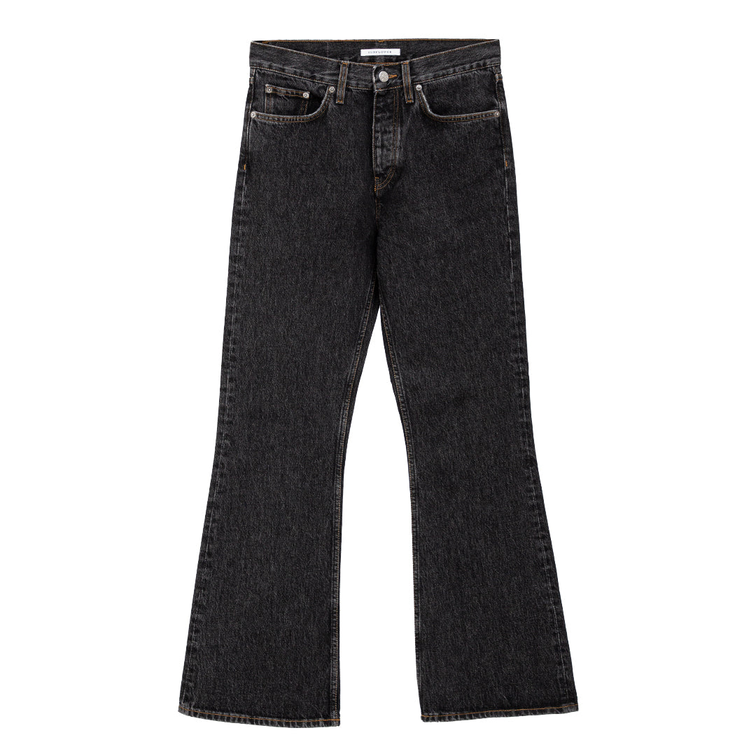 The Blake Stone Wash Mid-Rise Crop Flares The Blake Stone Wash Mid-Rise Crop Flares