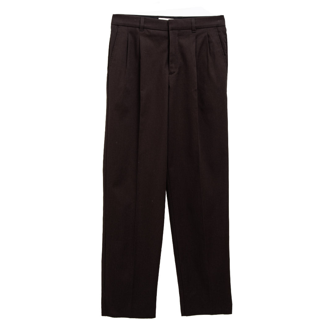 Norse Projects Christopher Relaxed Gabardine Pleated Trouser Espresso ...