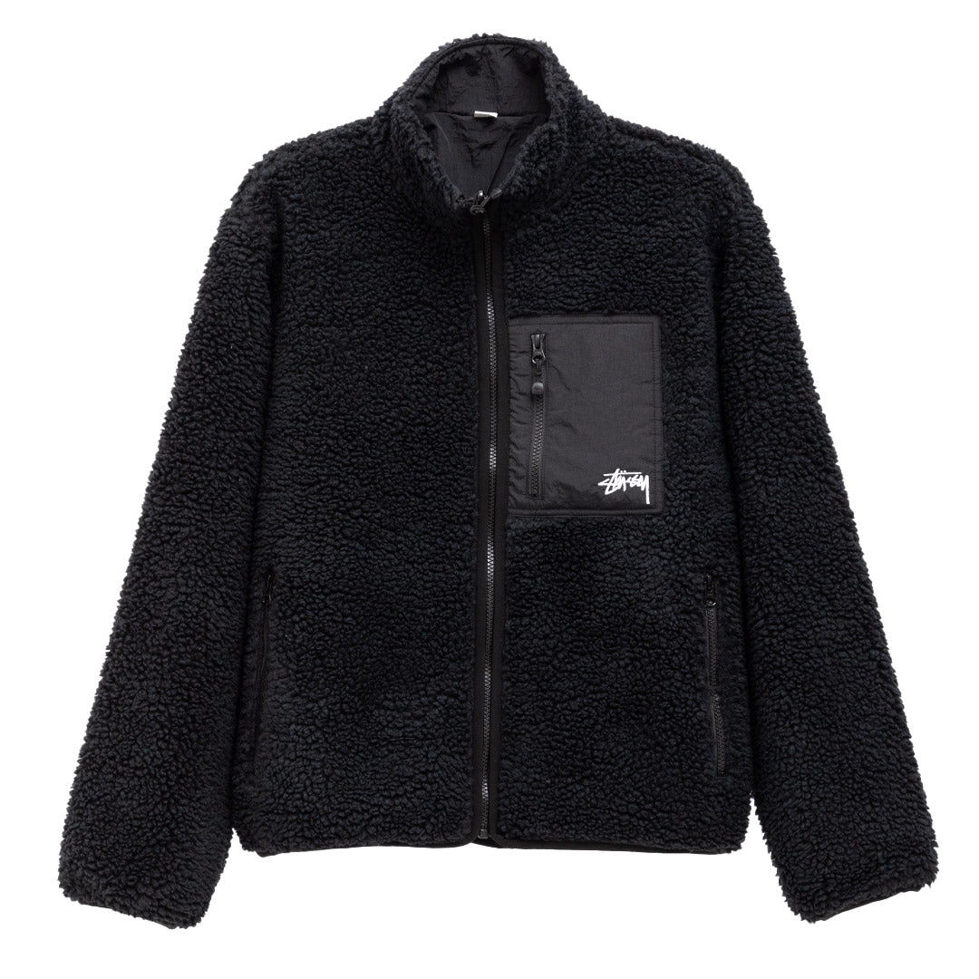 Stussy black discount sherpa jacket