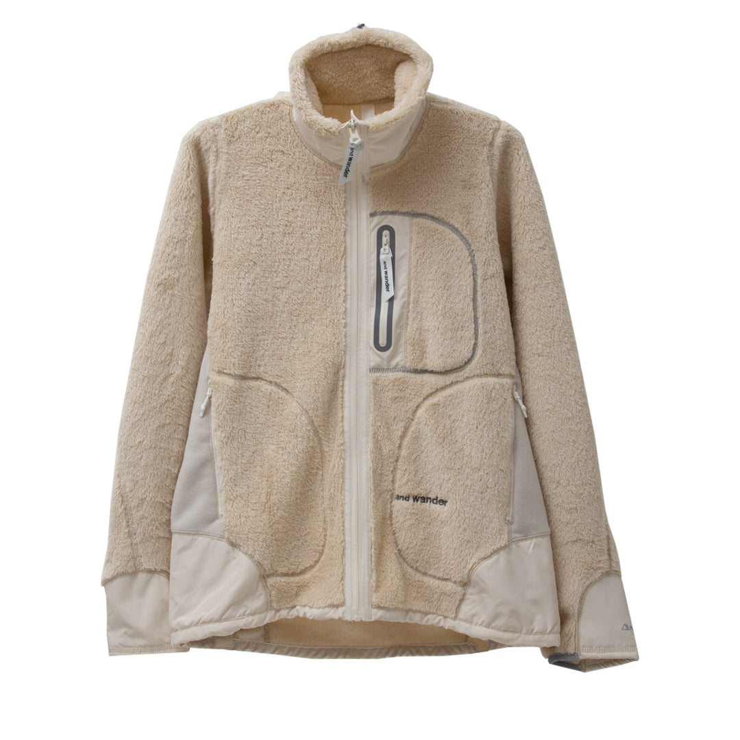 And Wander High Loft Fleece Jacket Off White – Degli Uberti