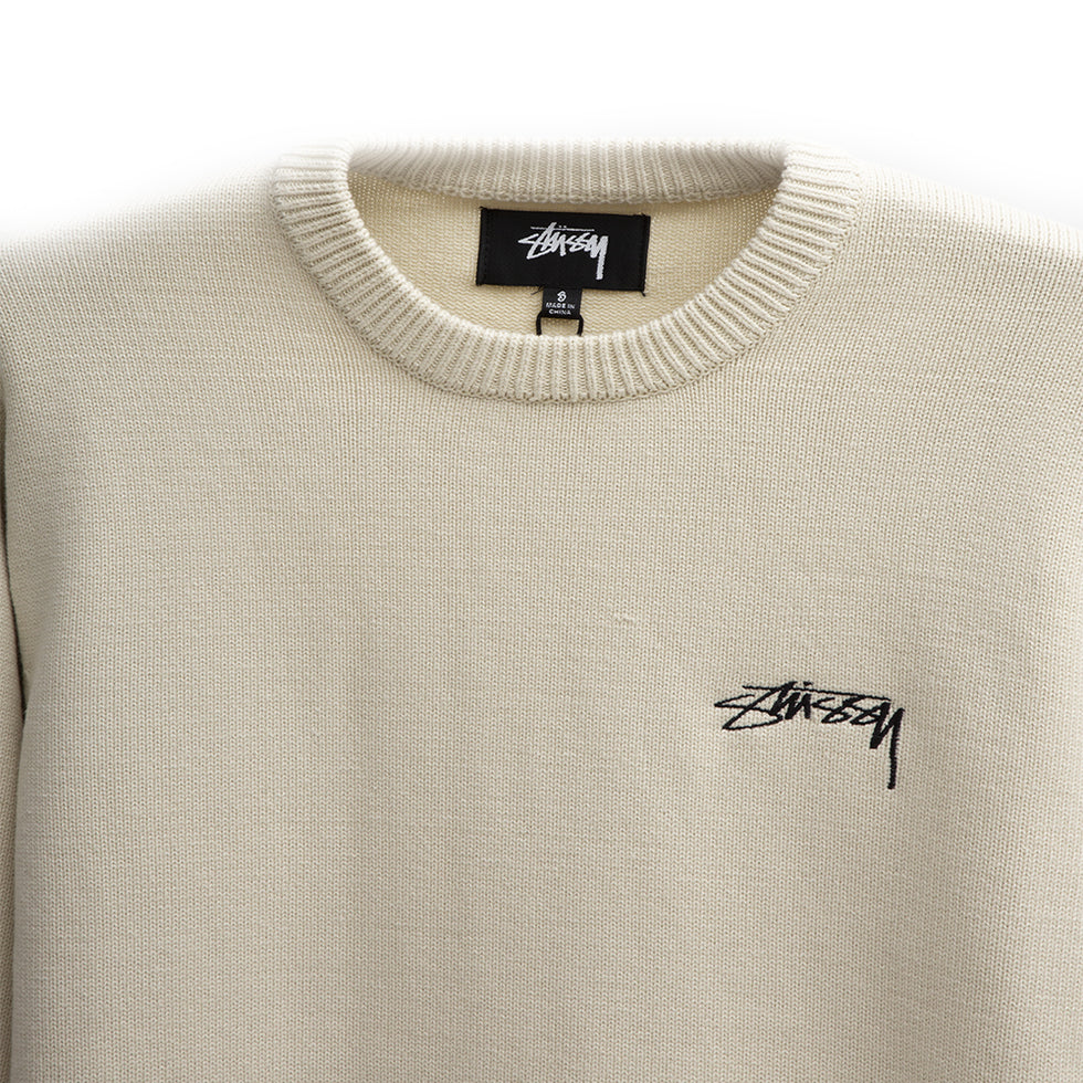 Stussy Care Label Sweater Natural - Degli Uberti